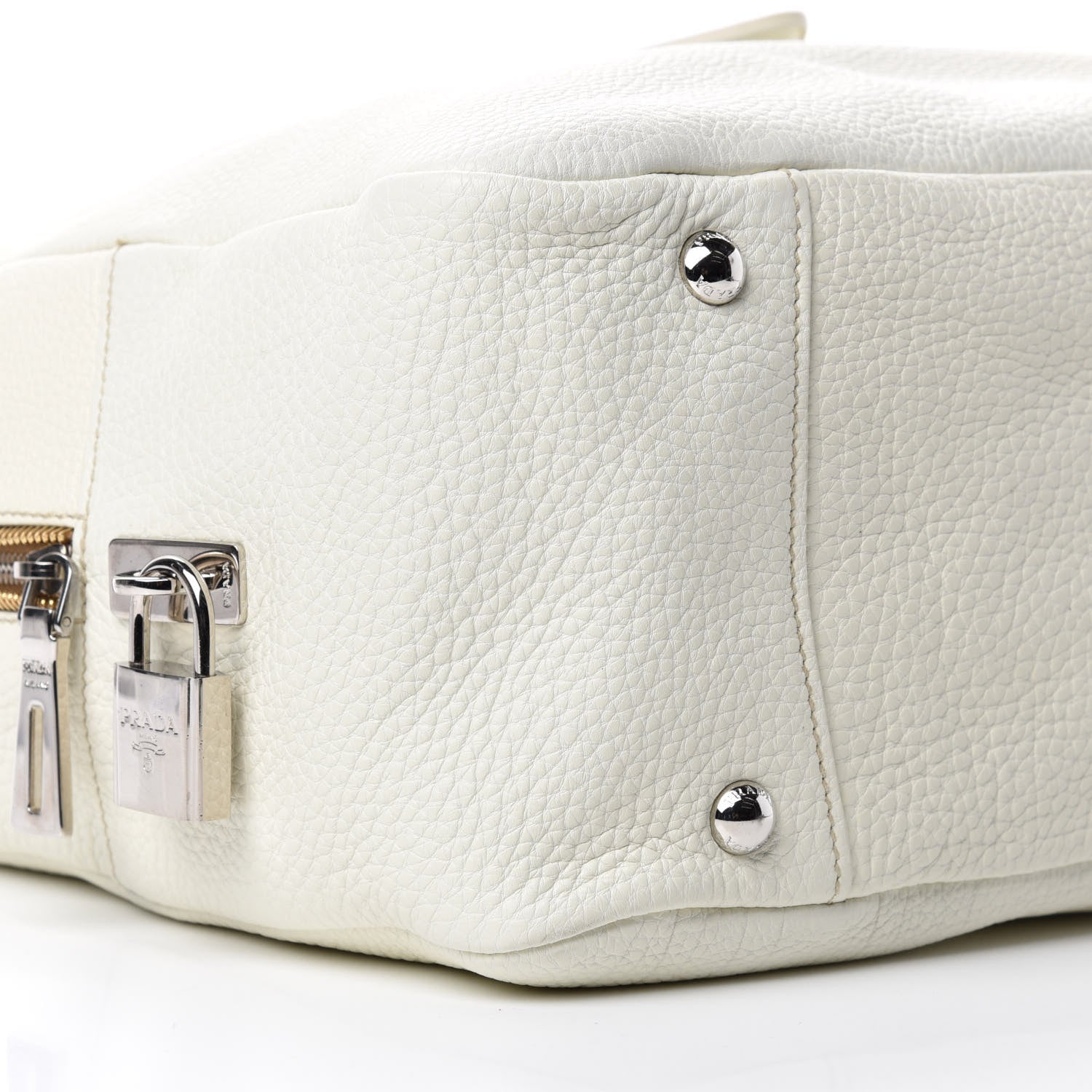 Prada Vitello Daino Satchel Bianco 6 of 15