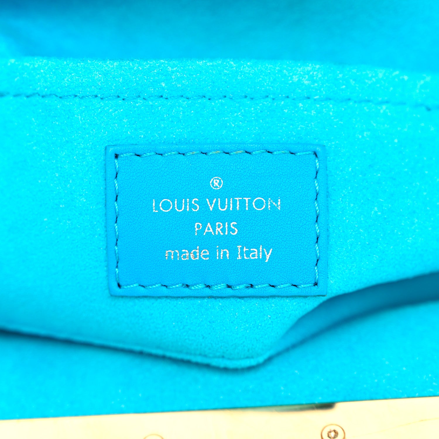 Louis Vuitton Calfskin Nanogram Embossed Clutch Bleu 6 of 10