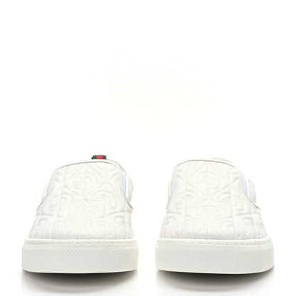 Gucci Nappa Web G Rhombus Quilted Mens Slip On Sneakers 8.5 Great White 2 of 7