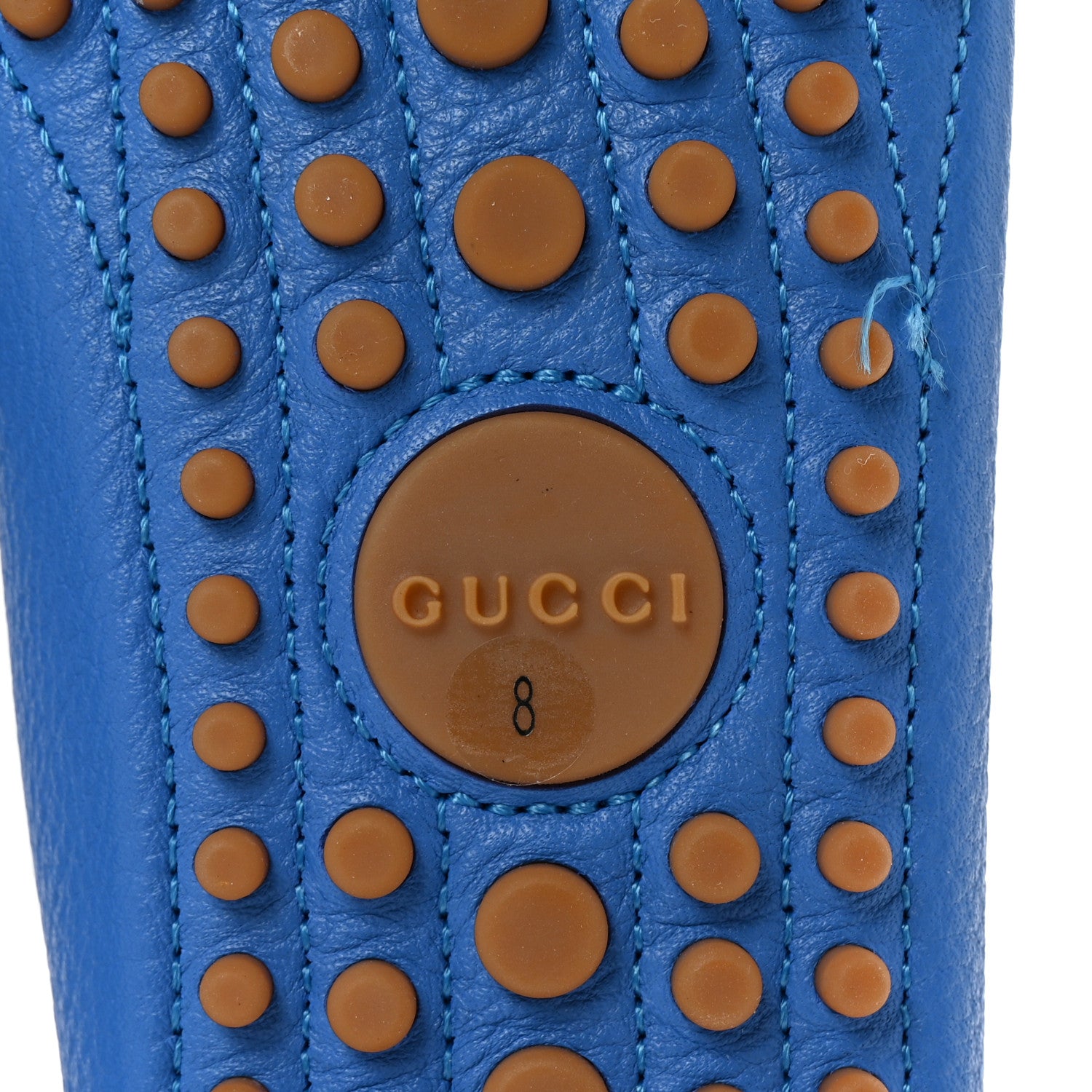 Gucci Calfskin Web Mens Horsebit Driver Loafers 8 Blue 7 of 10
