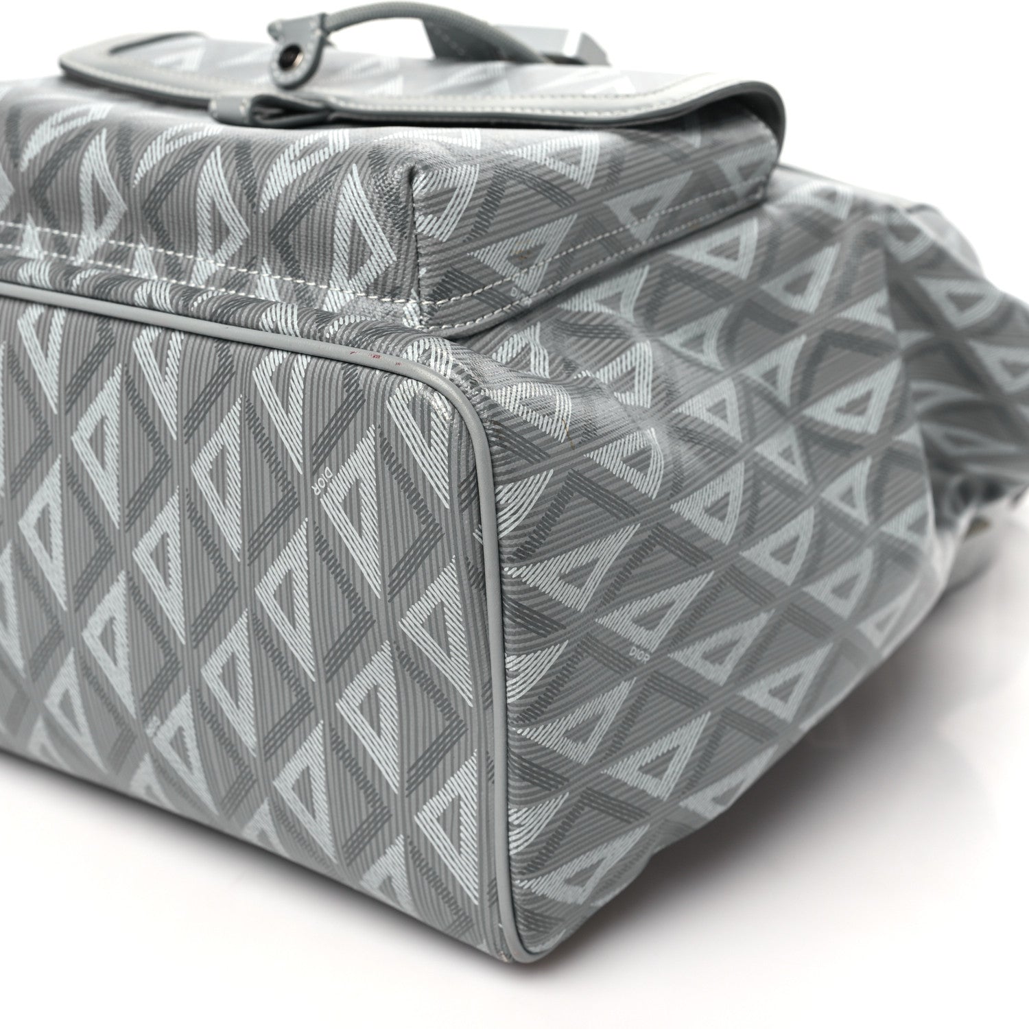 Christian Dior Coated Canvas CD Diamond Flap Backpack Gray 9 of 11