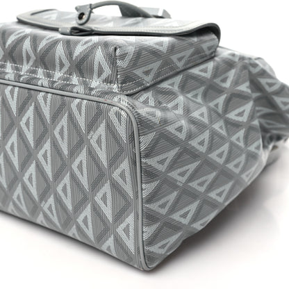 Christian Dior Coated Canvas CD Diamond Flap Backpack Gray 9 of 11