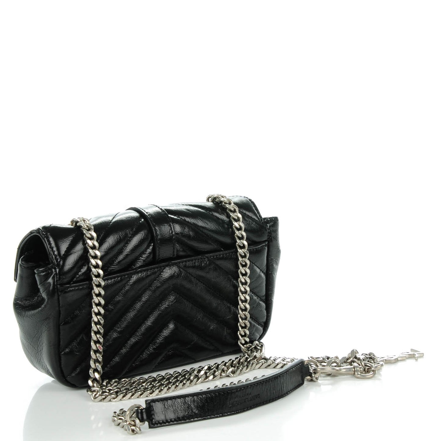 Sheepskin Matelassé Monogram Classic Baby Punk Chain Bag Black