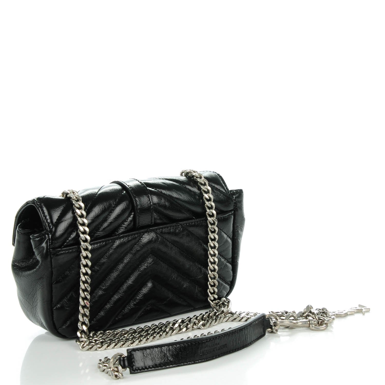Saint Laurent Sheepskin Matelassé Monogram Classic Baby Punk Chain Bag Black 4 of 10
