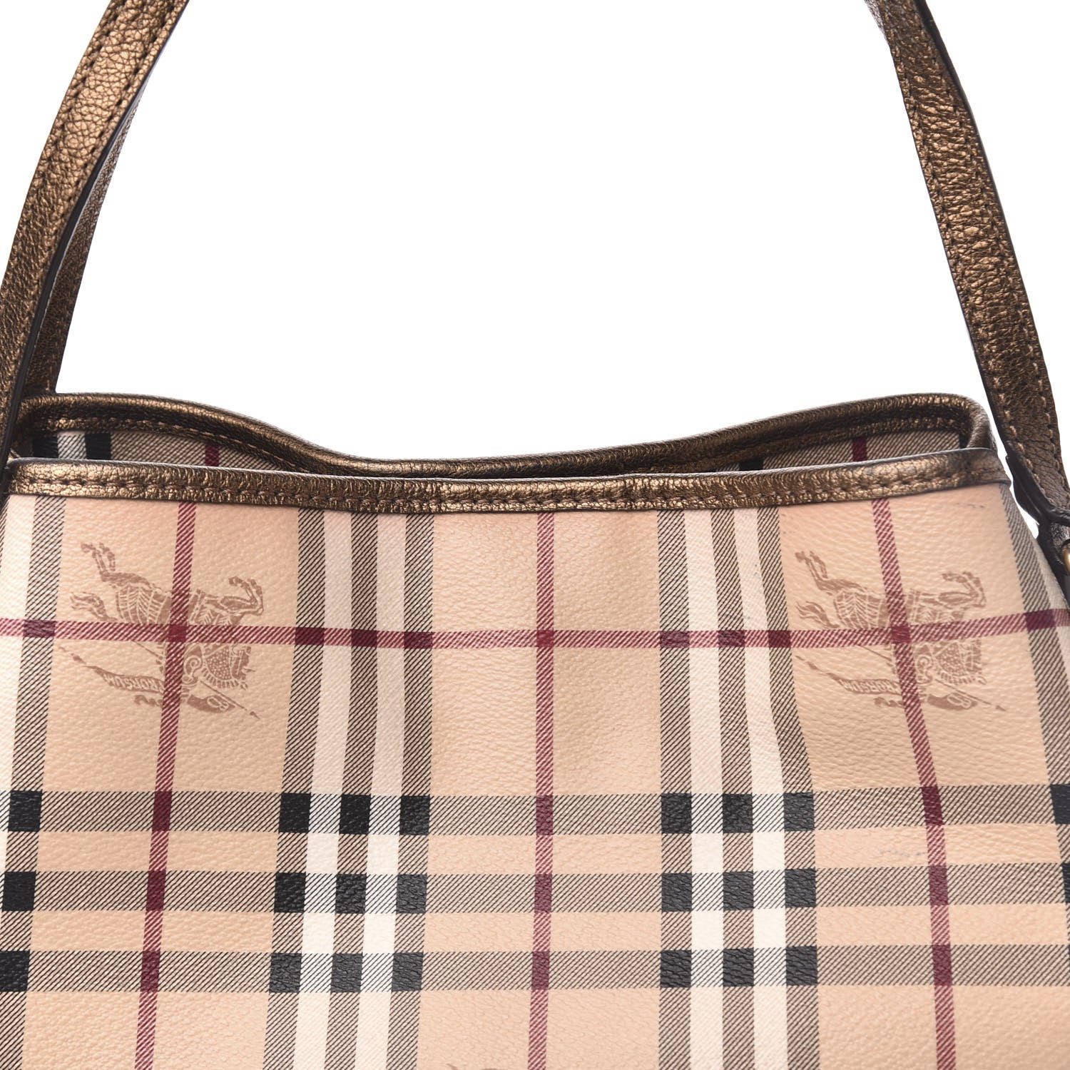 Burberry Haymarket Check Small Canterbury Tote Bronze 12 of 12