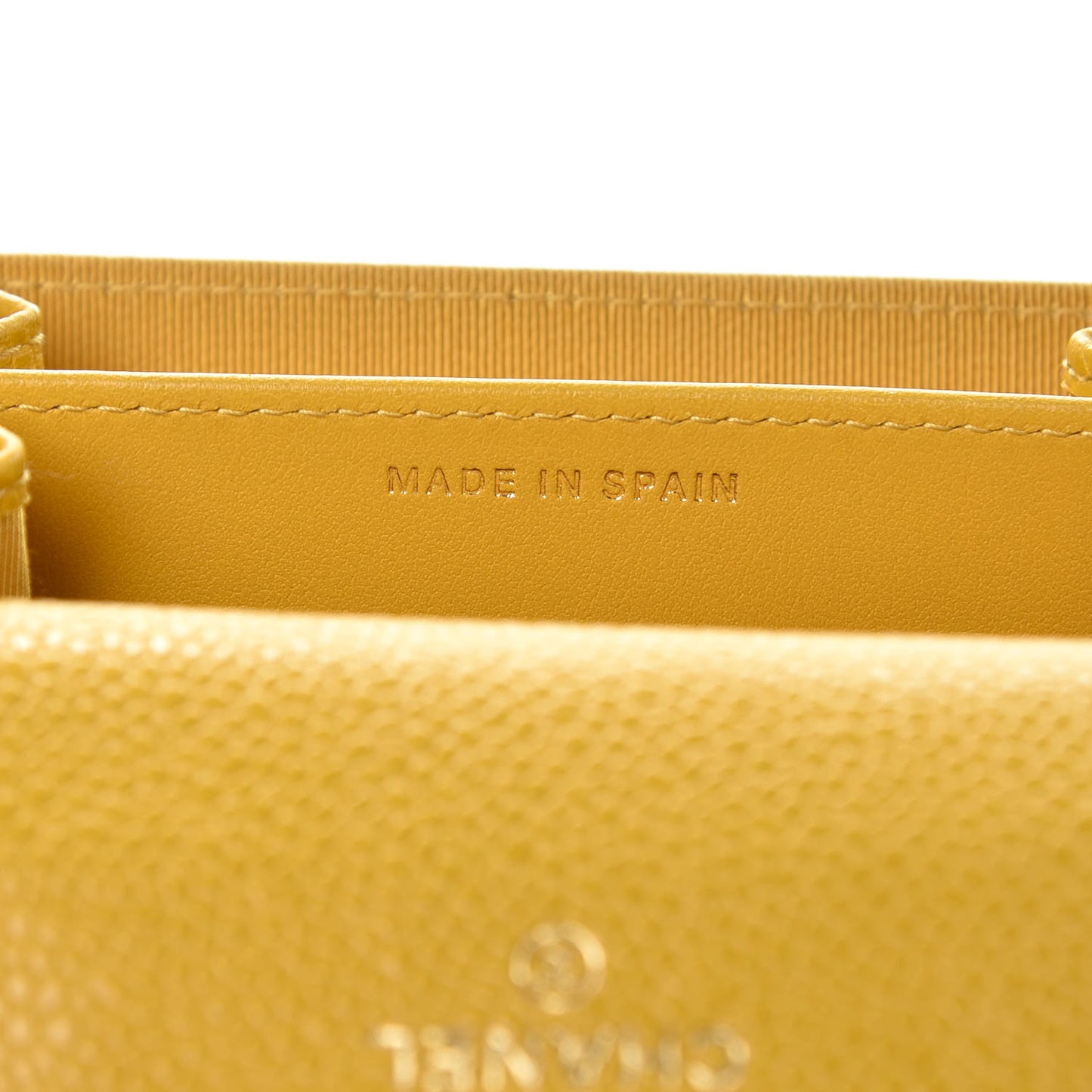 Caviar Quilted Flap Card Holder Wallet Yellow