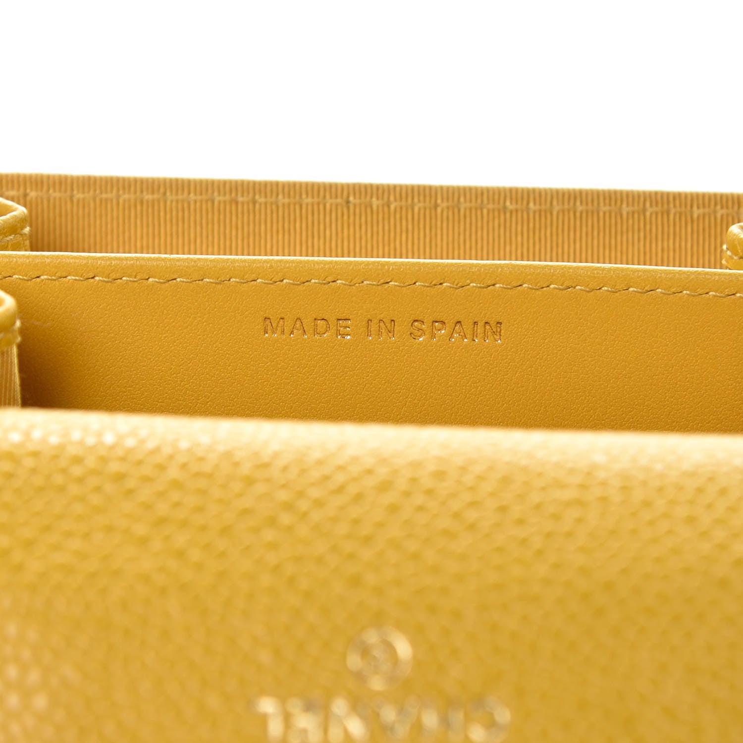 Chanel Caviar Quilted Flap Card Holder Wallet Yellow 7 of 9