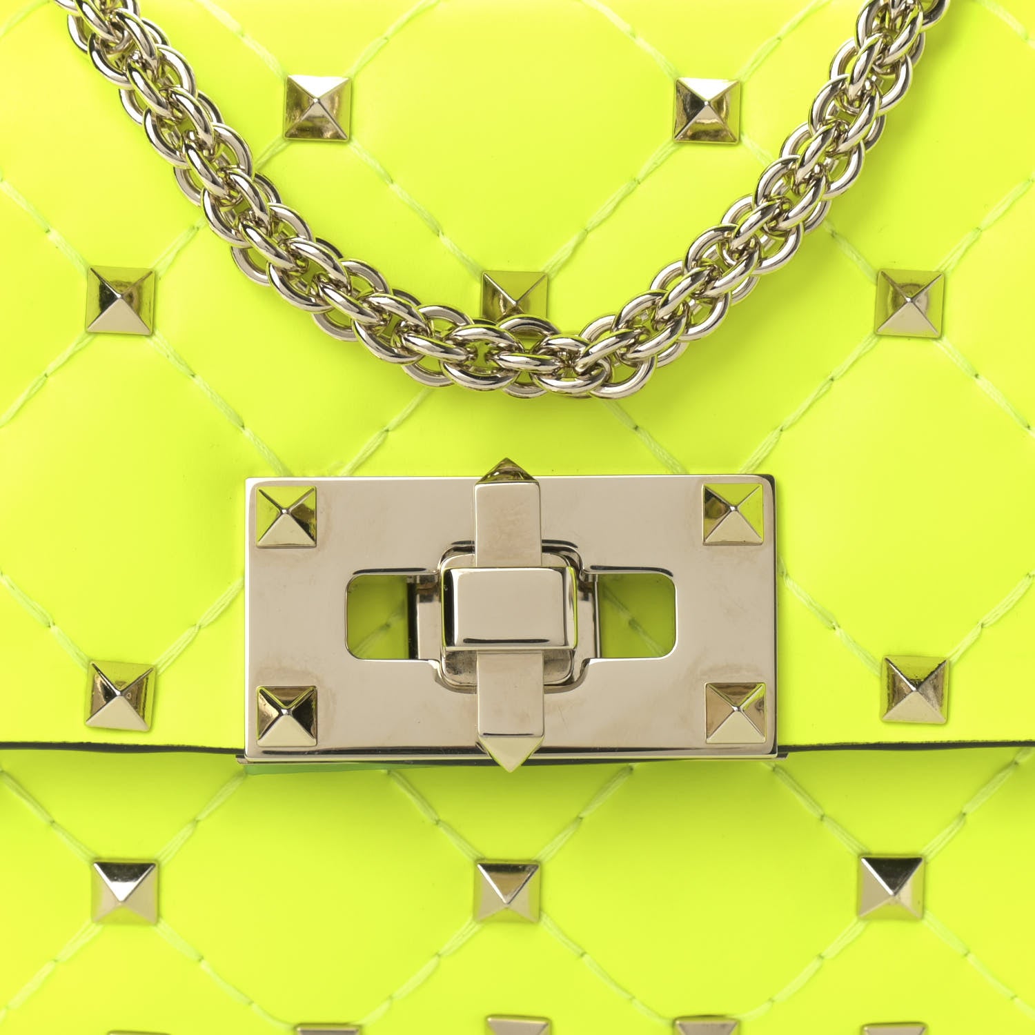 Valentino Garavani Calfskin Micro Rockstud Spike Shoulder Bag Lime 7 of 10
