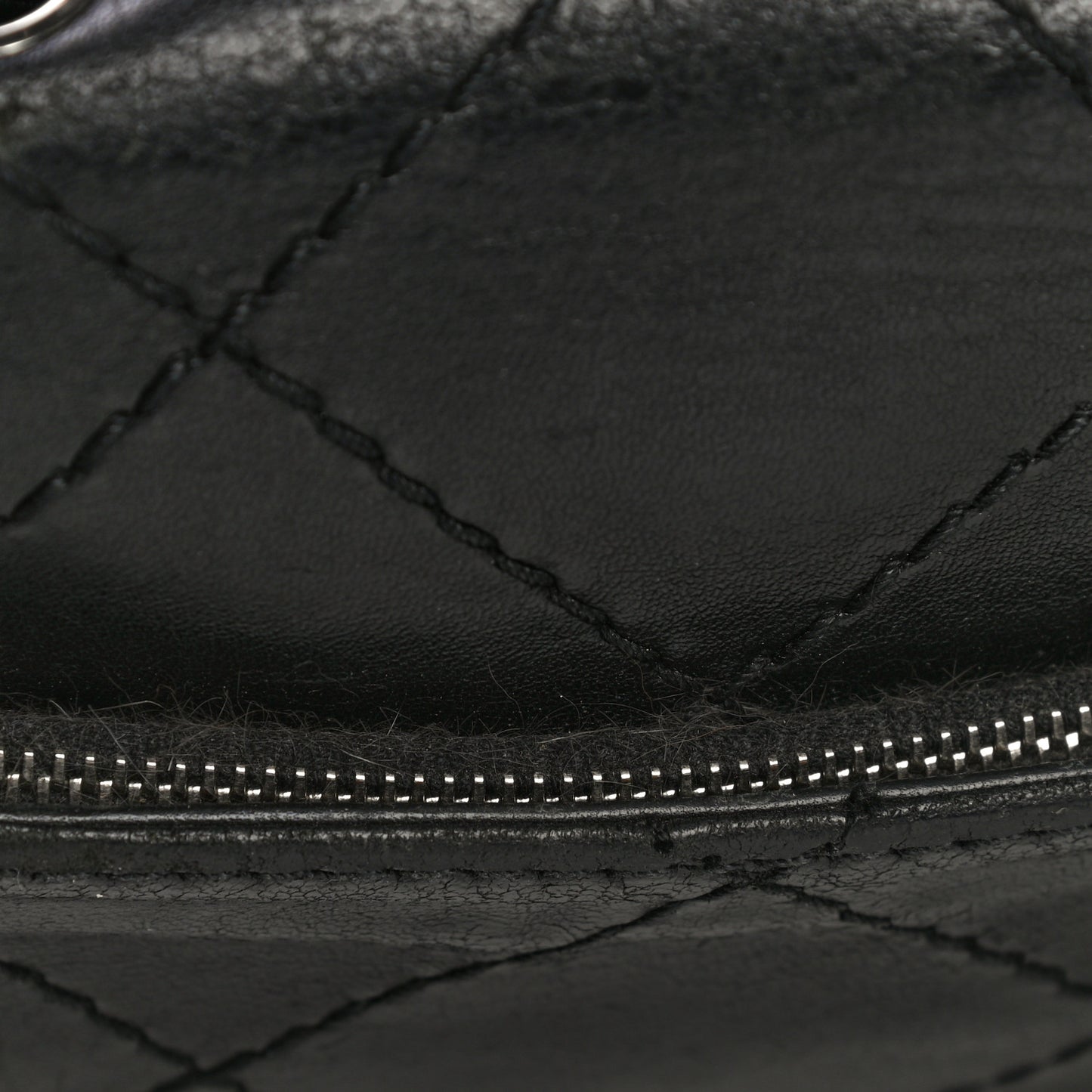 Lambskin Small Stitched Mini Flap Black