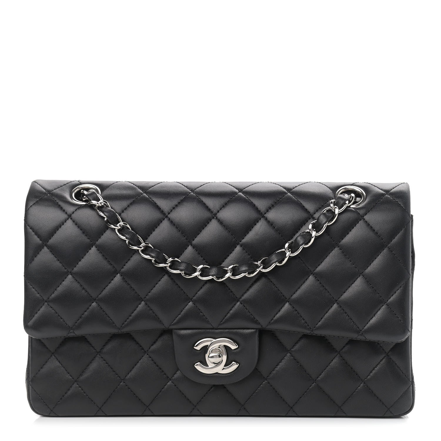 Chanel Lambskin Quilted Medium Double Flap Black 1 of 12