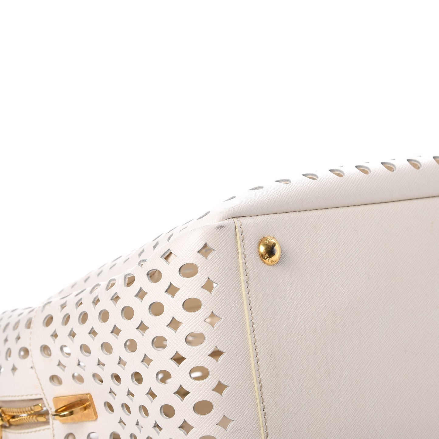 Saffiano Perforated Zip Around Tote Talco