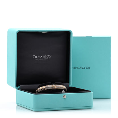 Tiffany 18K Rose Gold Diamond Atlas Closed Wide Hinged Bangle Bracelet 4 of 4