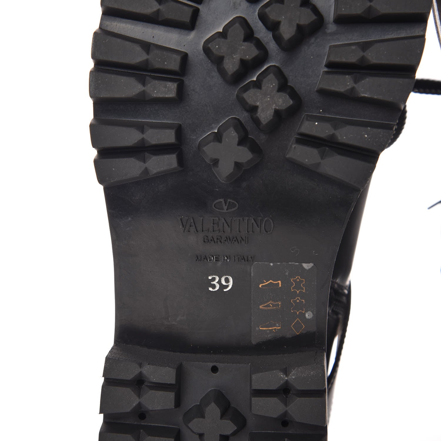 Valentino Garavani Smooth Calfskin Rockstud Buckled 25mm Combat Boots 39 Black 6 of 11