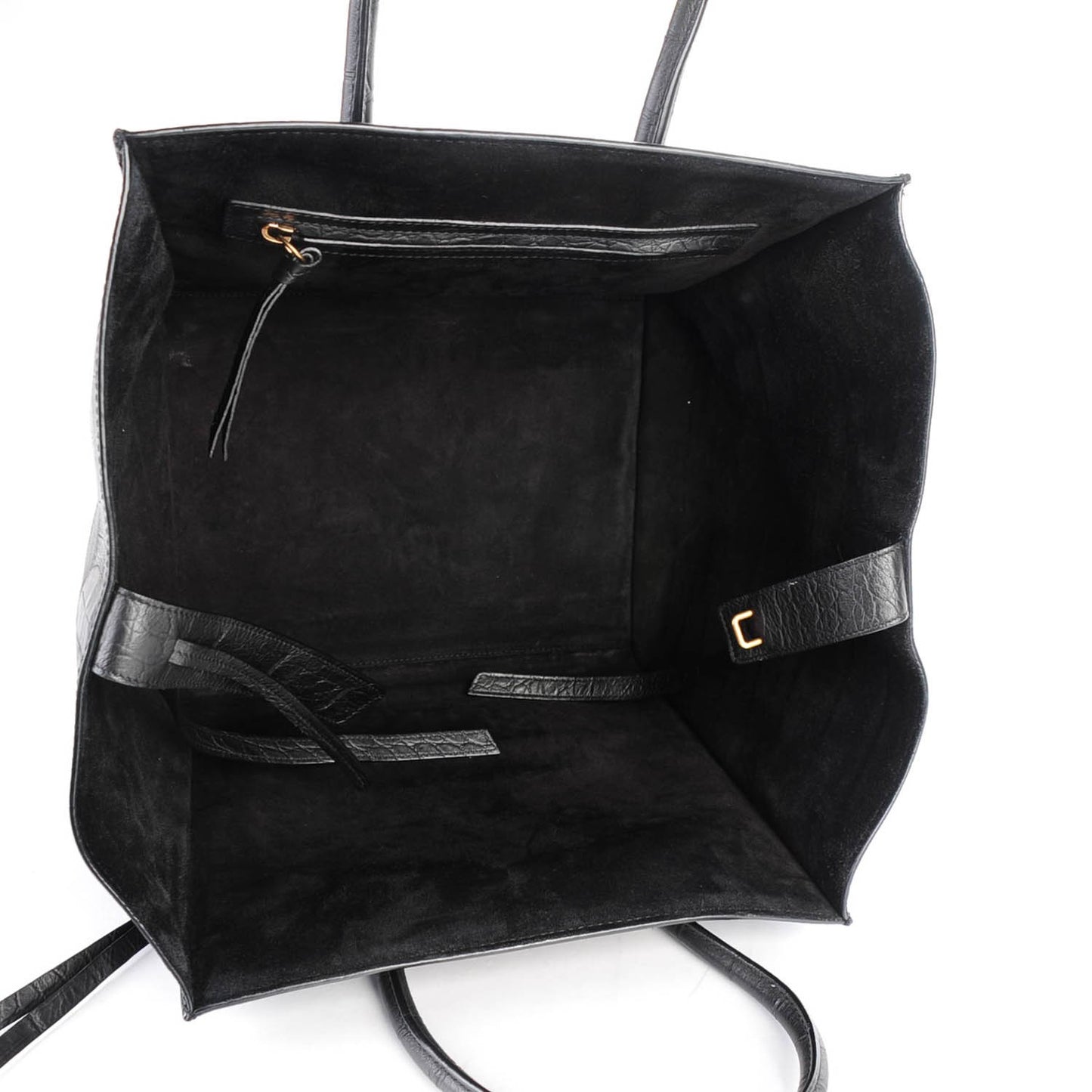 Crocodile Embossed Calfskin Medium Phantom Luggage Black