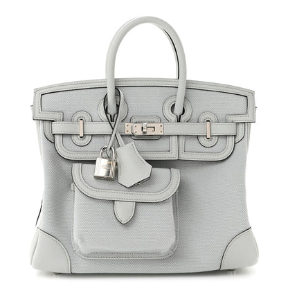 Hermes Toile Goeland Swift Cargo Birkin 25 Gris Platine 1 of 11