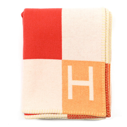 Hermes Wool Cashmere Avalon Vibration Blanket Terre Cuite 1 of 3
