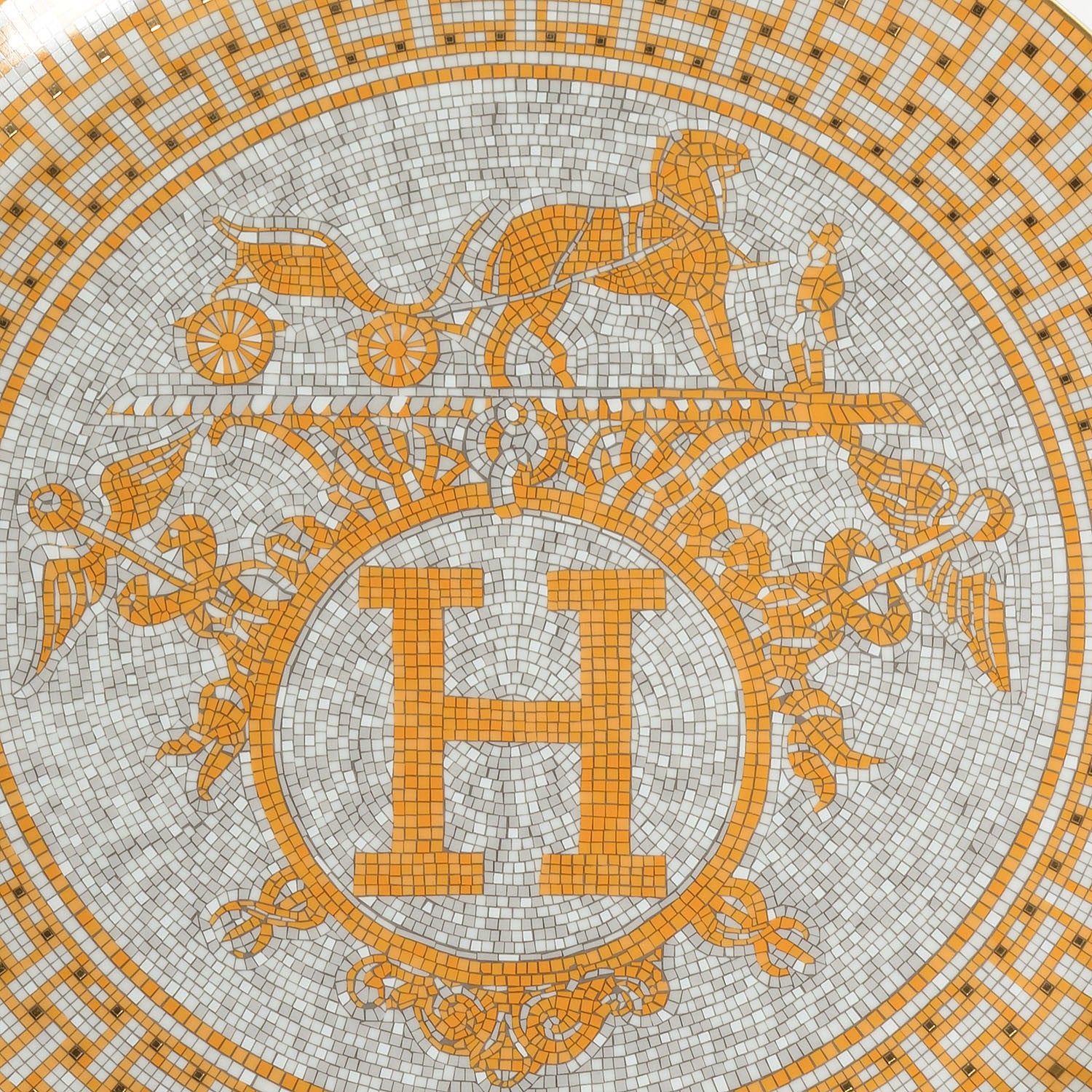 Hermes Porcelain Mosaique au 24 Tart Platter 2 of 4