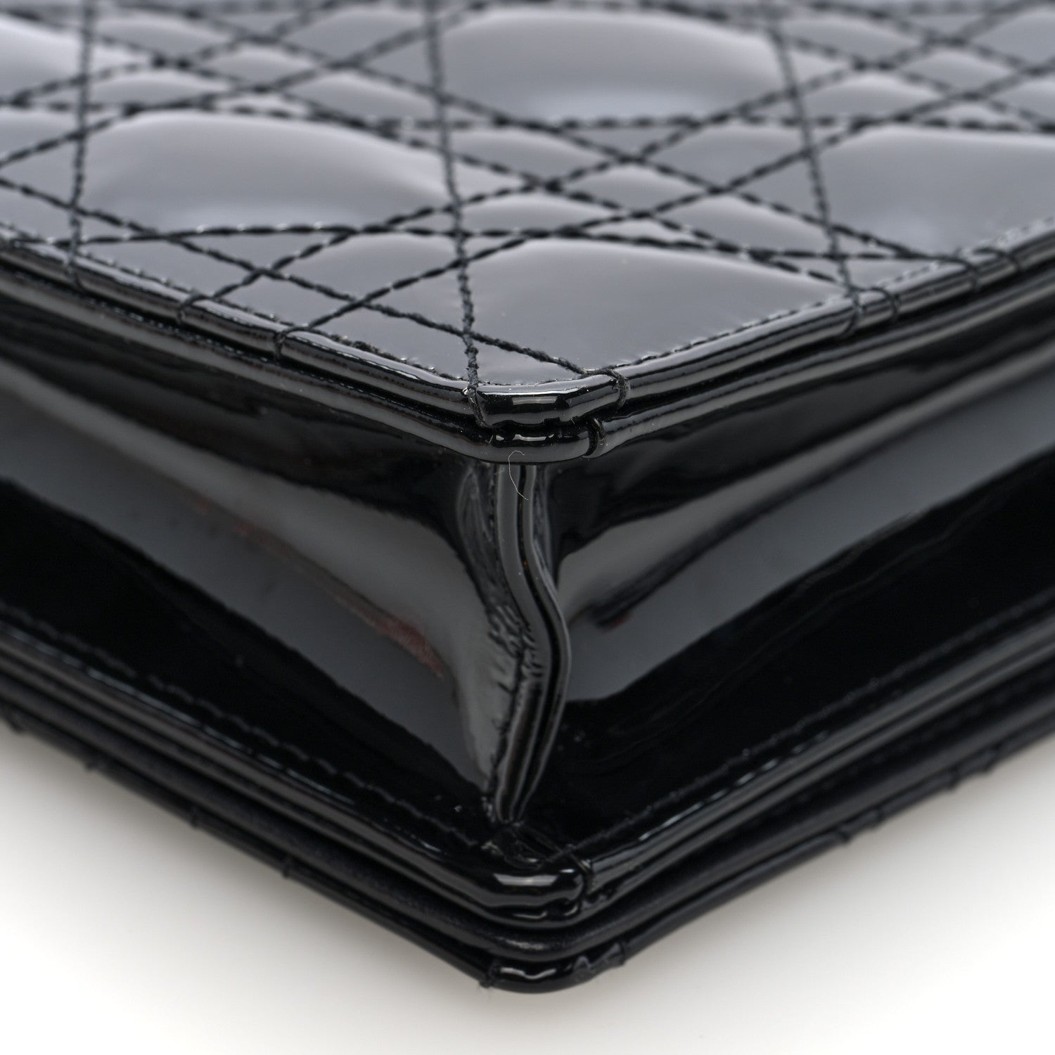 Christian Dior Patent Cannage Lady Dior Convertible Clutch Black 9 of 11