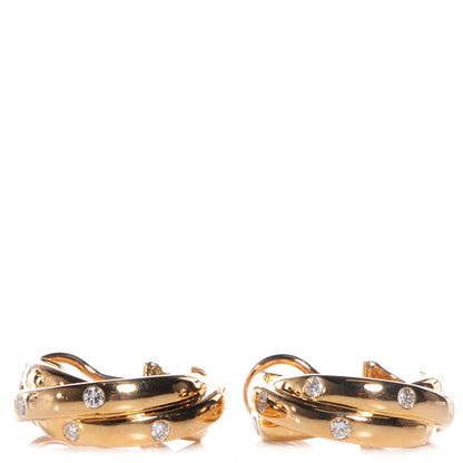 Cartier 18k Yellow Gold Diamond Trinity De Earrings 1 of 7