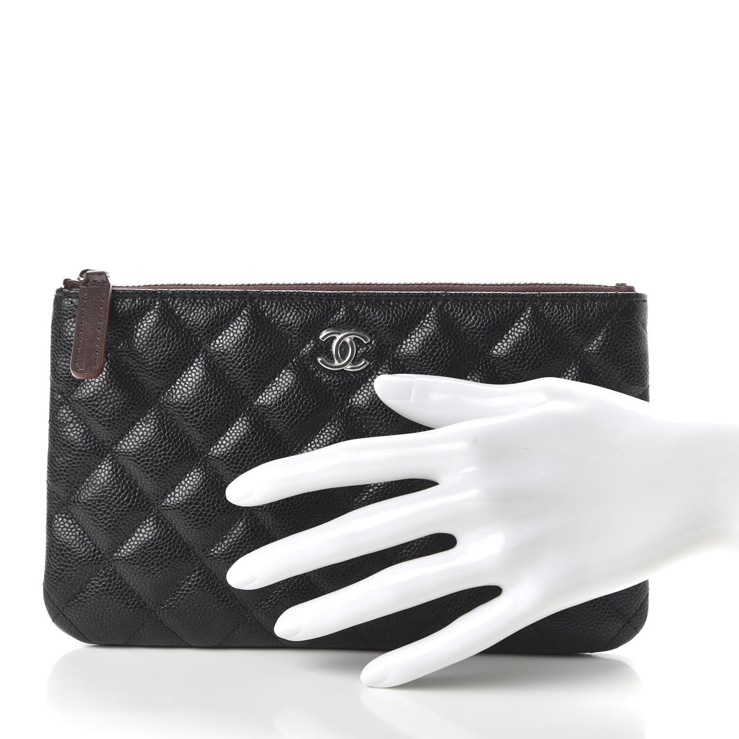 Caviar Quilted Cosmetic Case Black