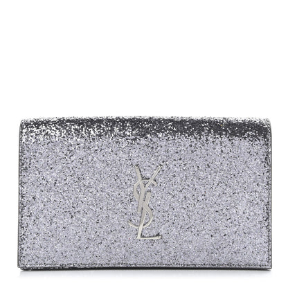 Saint Laurent Glitter Classic Kate Monogram Clutch Sunset Grey 1 of 9