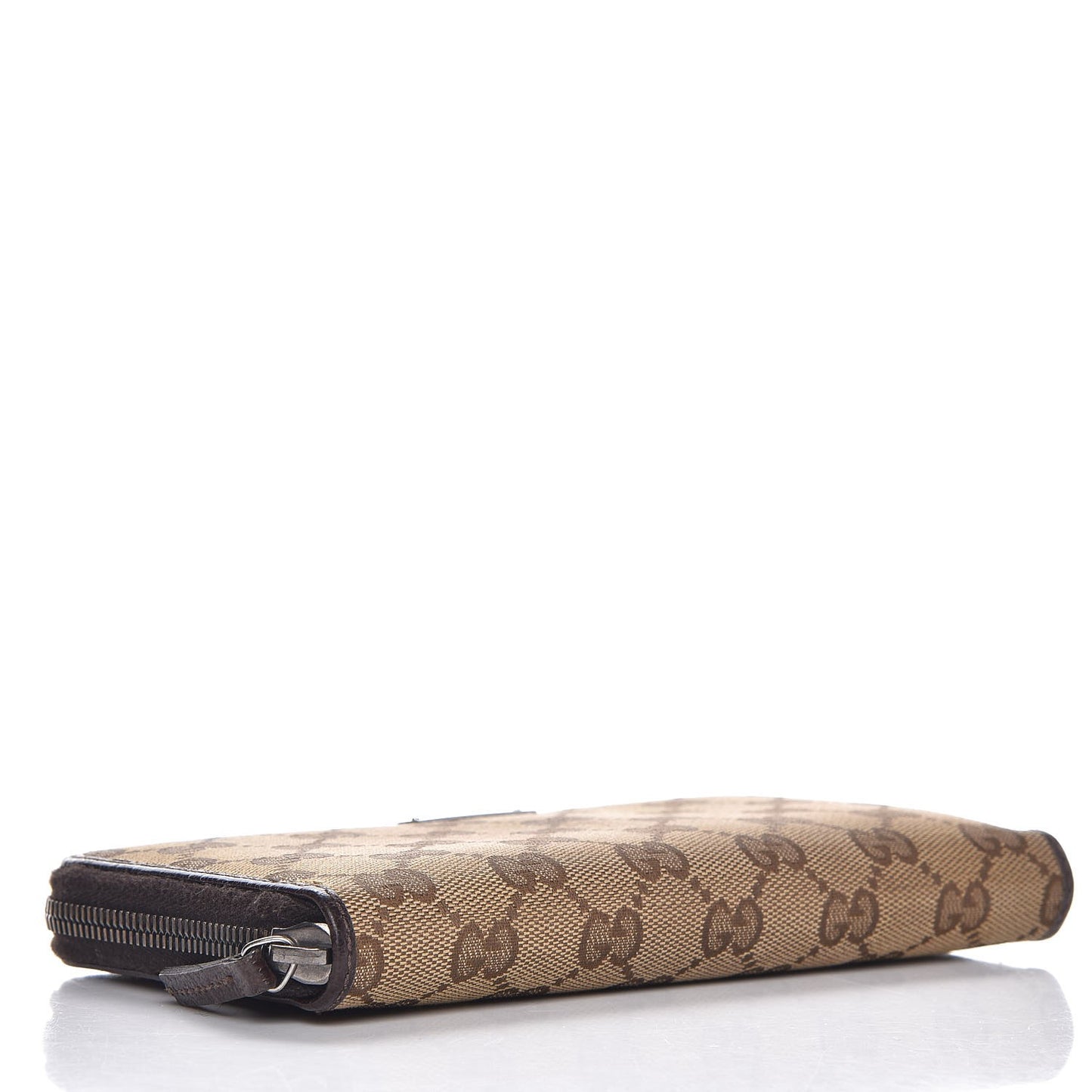 Monogram Metal Bar Zip Around Wallet Dark Brown