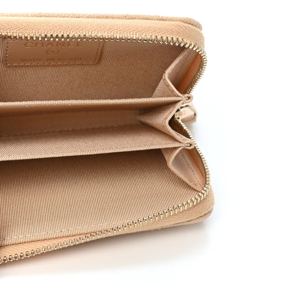 Chanel Iridescent Caviar Quilted Zip Around Coin Purse Beige 5 of 8