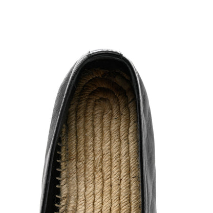 Saint Laurent Lambskin Monogram Espadrilles 37.5 Black 10 of 10