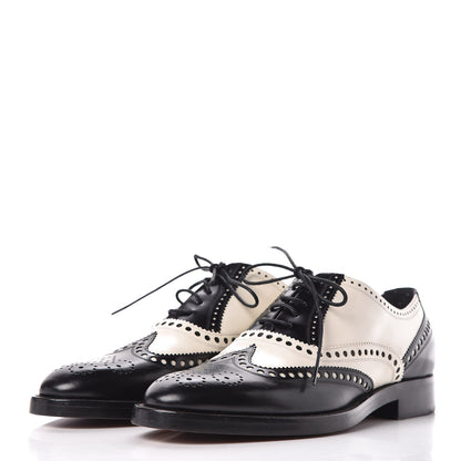 Christian Dior Calfskin Diorunit Oxford Flats 40 Black White 3 of 11