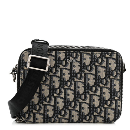 Christian Dior Oblique Pouch Navy Blue 1 of 11