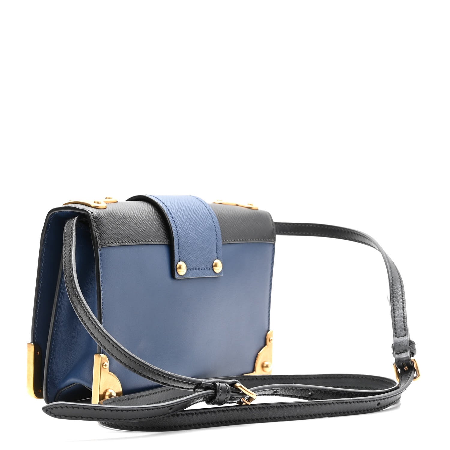 Prada City Calf Saffiano Astrology Cahier Bag Bluette Black 3 of 9