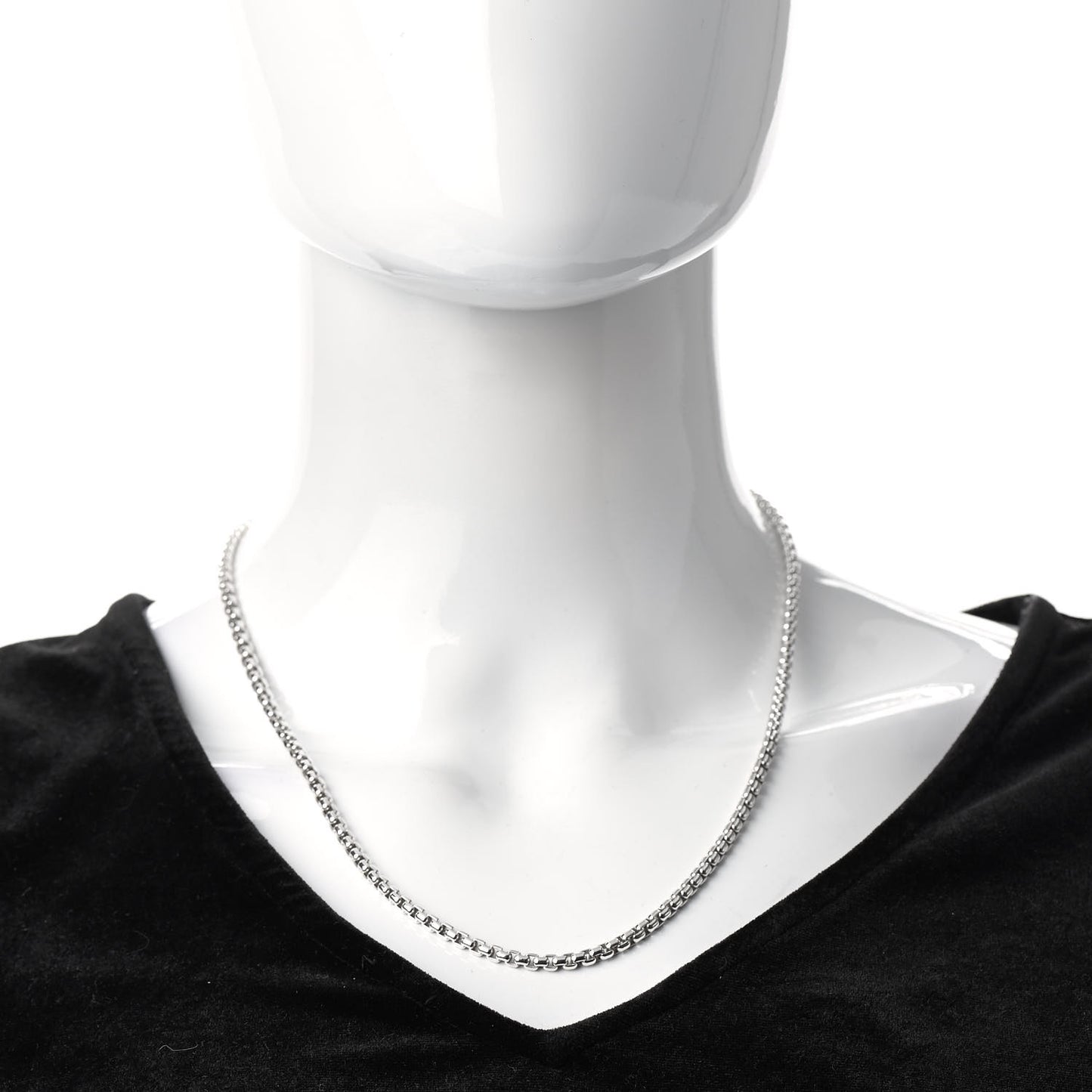Sterling Silver 14K Yellow Gold 3.6mm Medium Box Chain Necklace 20"