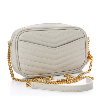 Saint Laurent Grain De Poudre Matelasse Monogram Mini Lou Camera Bag Crema Soft 3 of 11