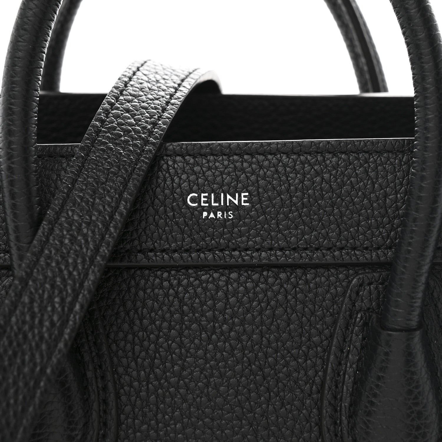 Celine Drummed Calfskin Nano Luggage Black 8 of 11