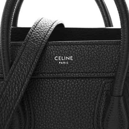 Celine Drummed Calfskin Nano Luggage Black 8 of 11