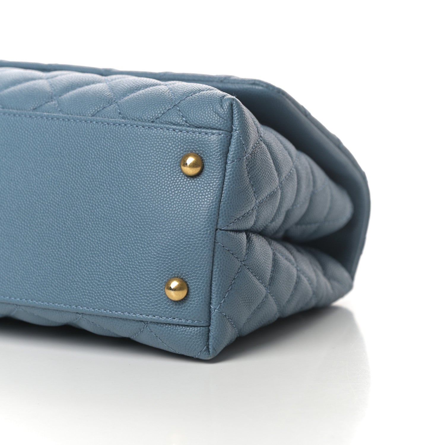 Chanel Caviar Quilted Small Coco Handle Flap Blue 10 of 11
