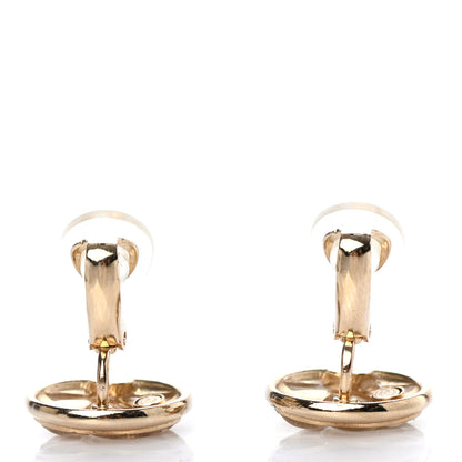 Chanel Resin CC Clip On Earrings Gold 3 of 4
