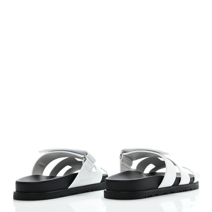 Hermes Calfskin Womens Chypre Sandals 37 White 4 of 8