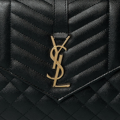 Saint Laurent Grain De Poudre Textured Mixed Matelasse Triquilt Monogram Clutch Black 8 of 11