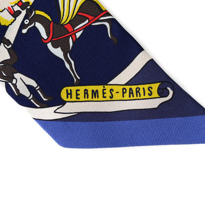 Hermes Silk Exposition Universelle Twilly Bleu Jaune Vif Rouge 2 of 6
