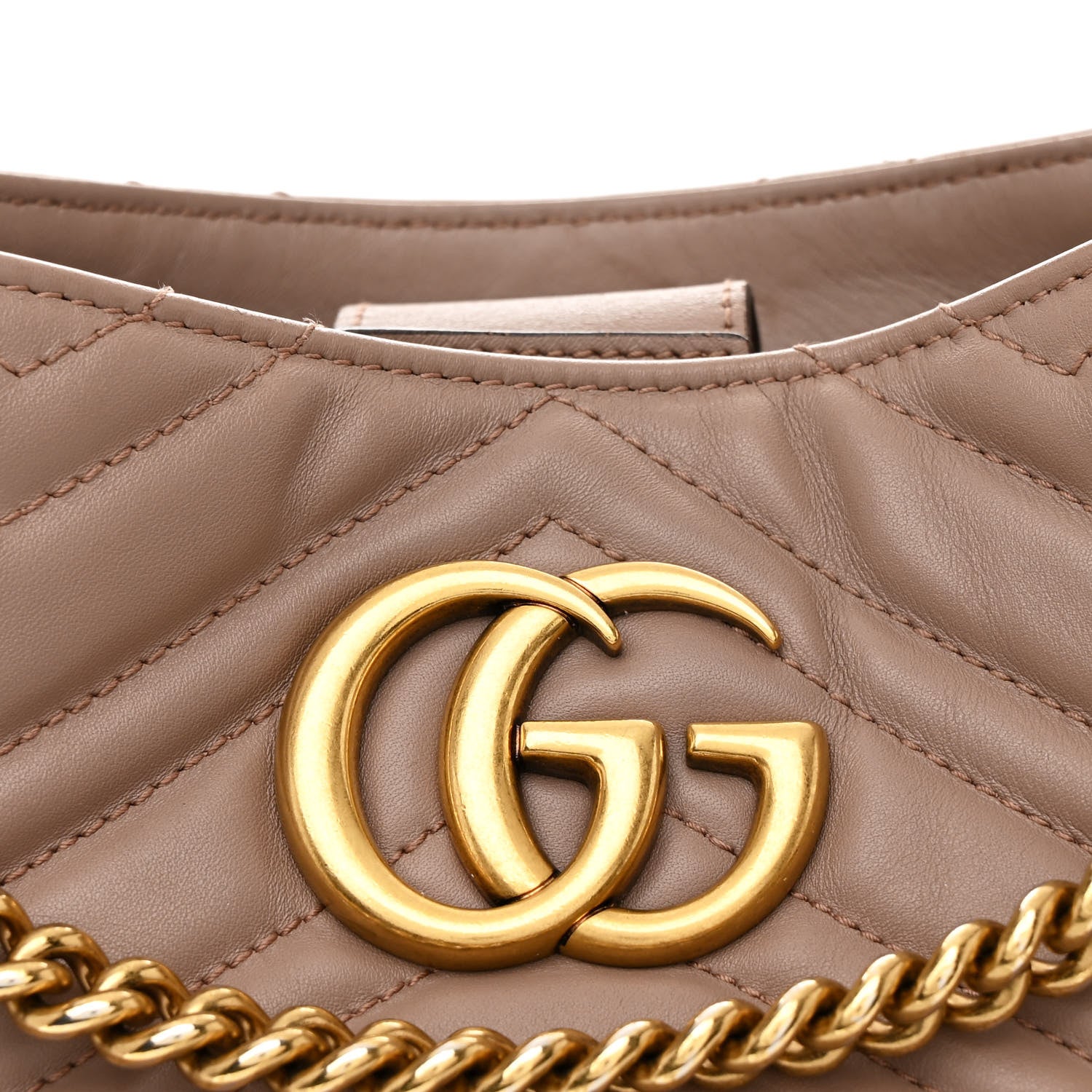 Gucci Calfskin Matelasse Medium GG Marmont Shoulder Tote Bag Porcelain Rose 8 of 13