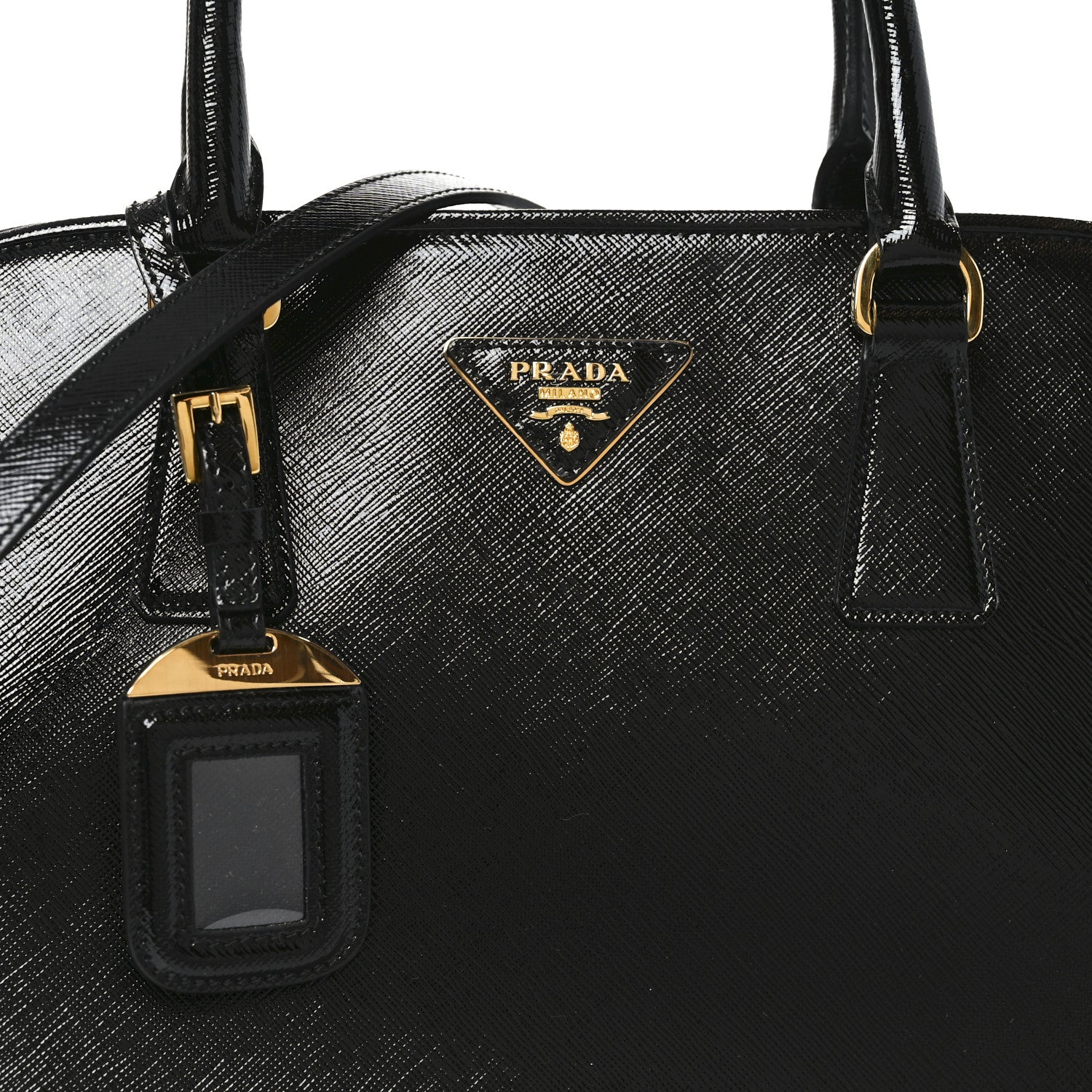 Prada Saffiano Vernice Medium Open Promenade Tote Black 7 of 9