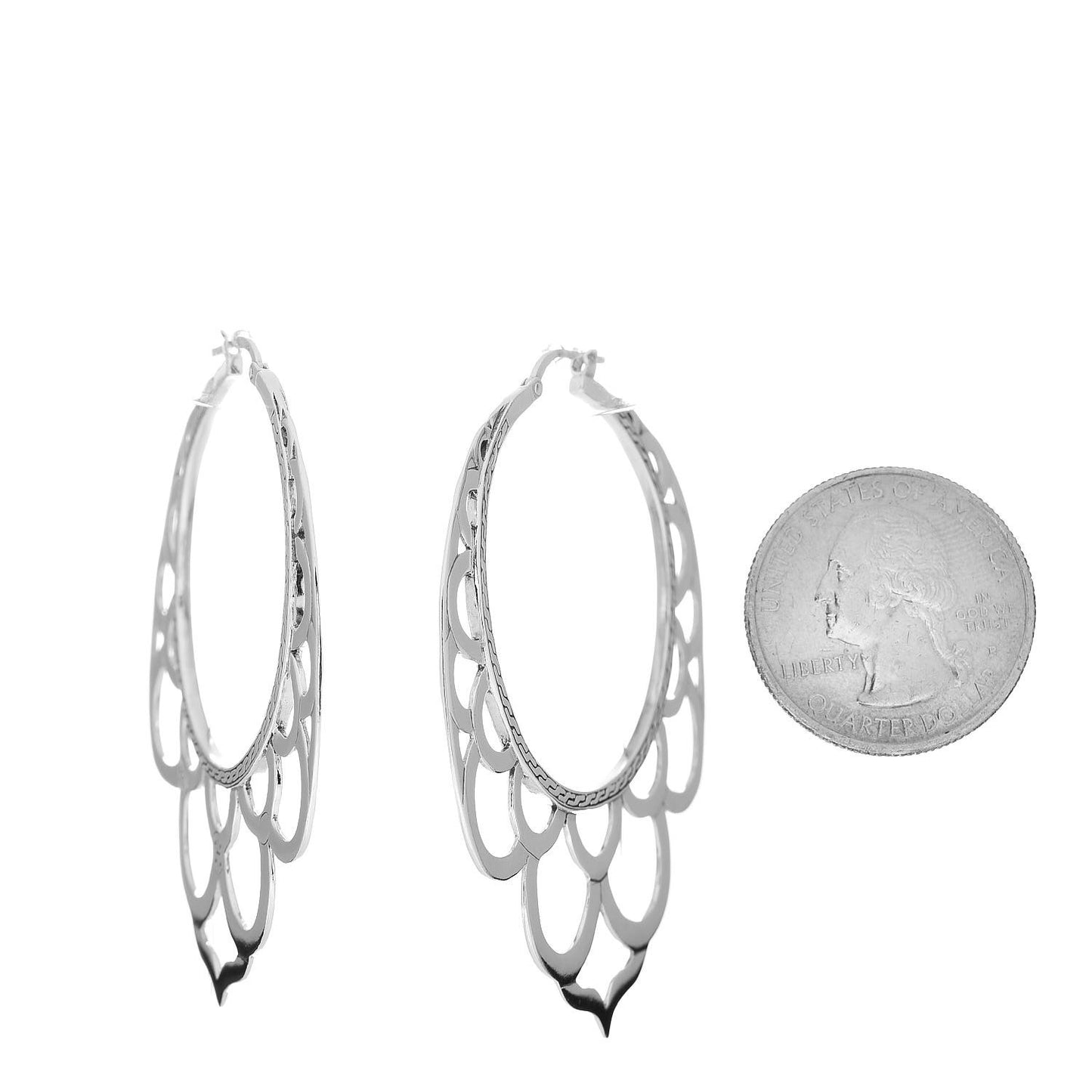 JOHN HARDY Sterling Silver Large Naga Lace Hoop Earrings