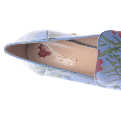 Gucci Apollo Calfskin Web Pearl New Flora Peyton 75mm Loafer Pumps 40.5 Azure 9 of 12