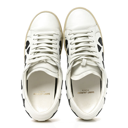 Saint Laurent Calfskin Heart Court Classic Sneakers 38 White Black 2 of 8