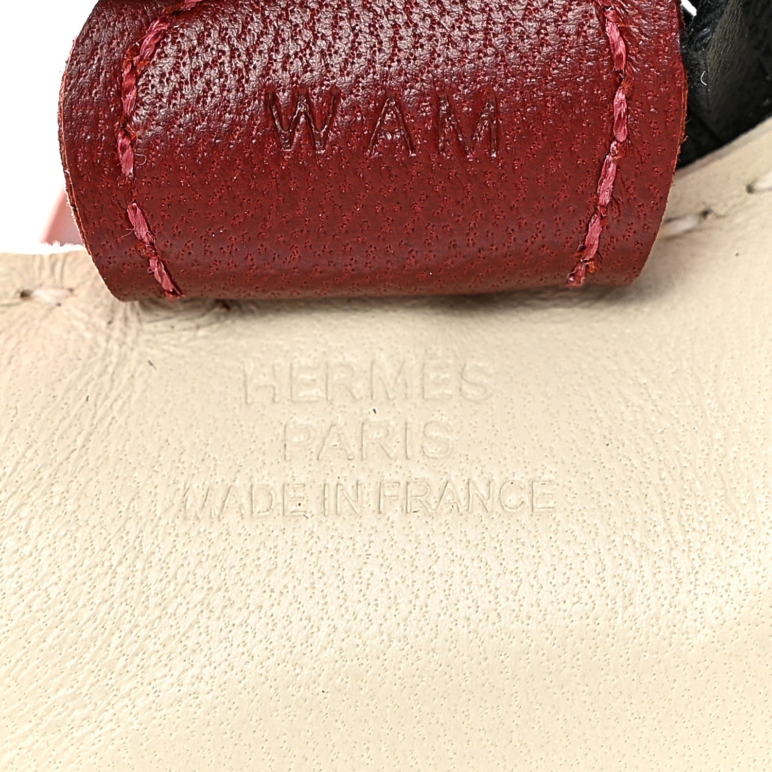 Hermes Milo Lambskin Grigri Rodeo Horse Bag Charm PM Craie Black Rouge H 3 of 4