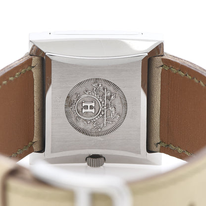 Hermes Stainless Steel Leather 26mm Glissade Quartz Watch Beige 6 of 6