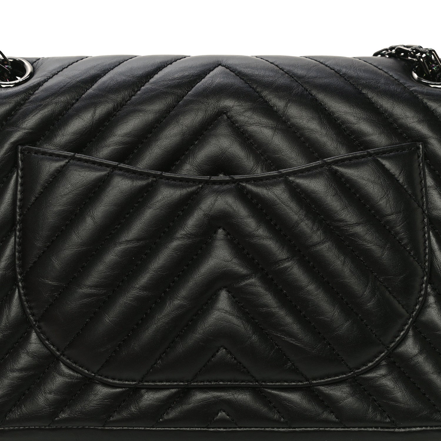 Chanel Aged Calfskin Chevron Quilted 2.55 Reissue 225 Flap So Black 11 of 13