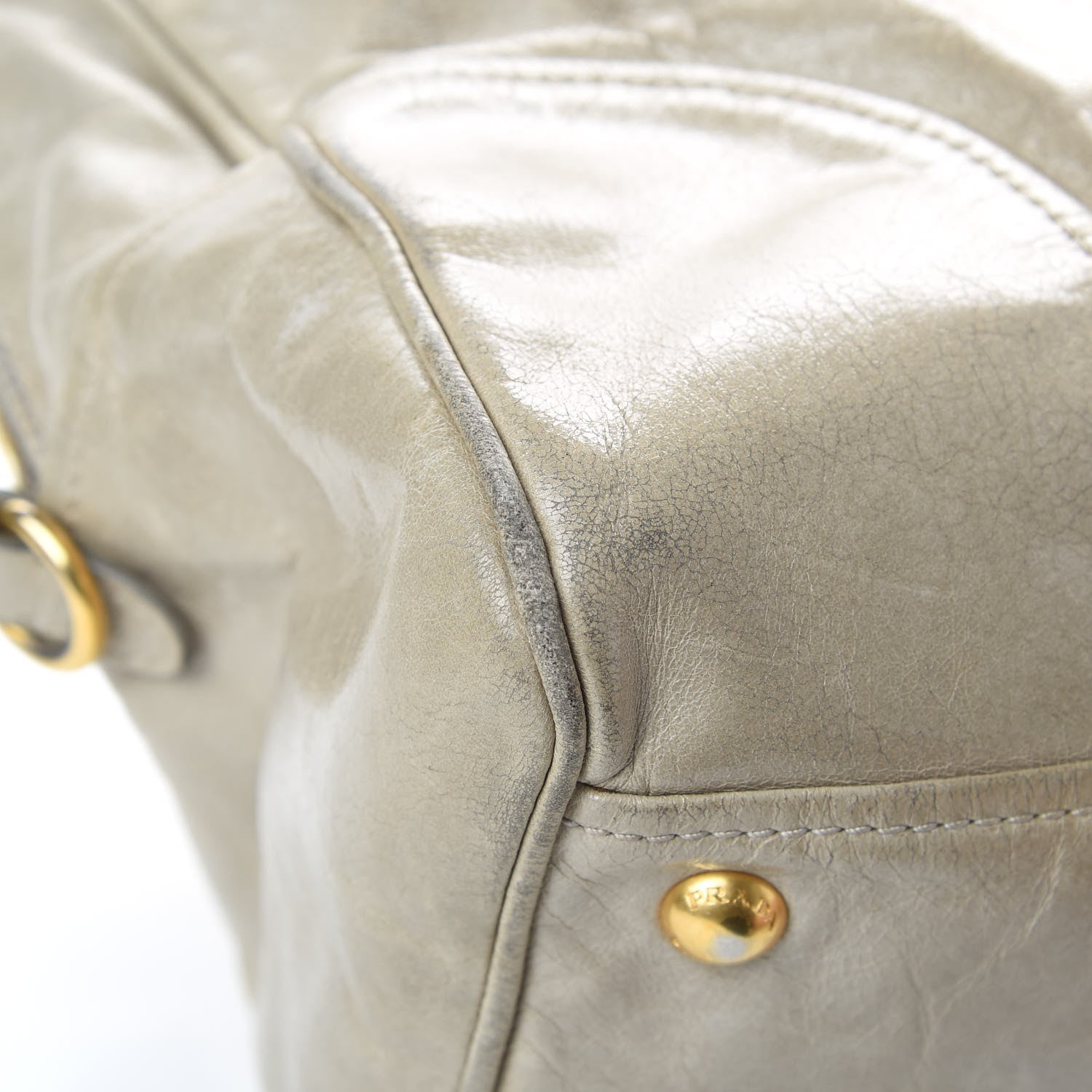 Prada Vitello Shine Shopping Satchel Cammeo 12 of 17