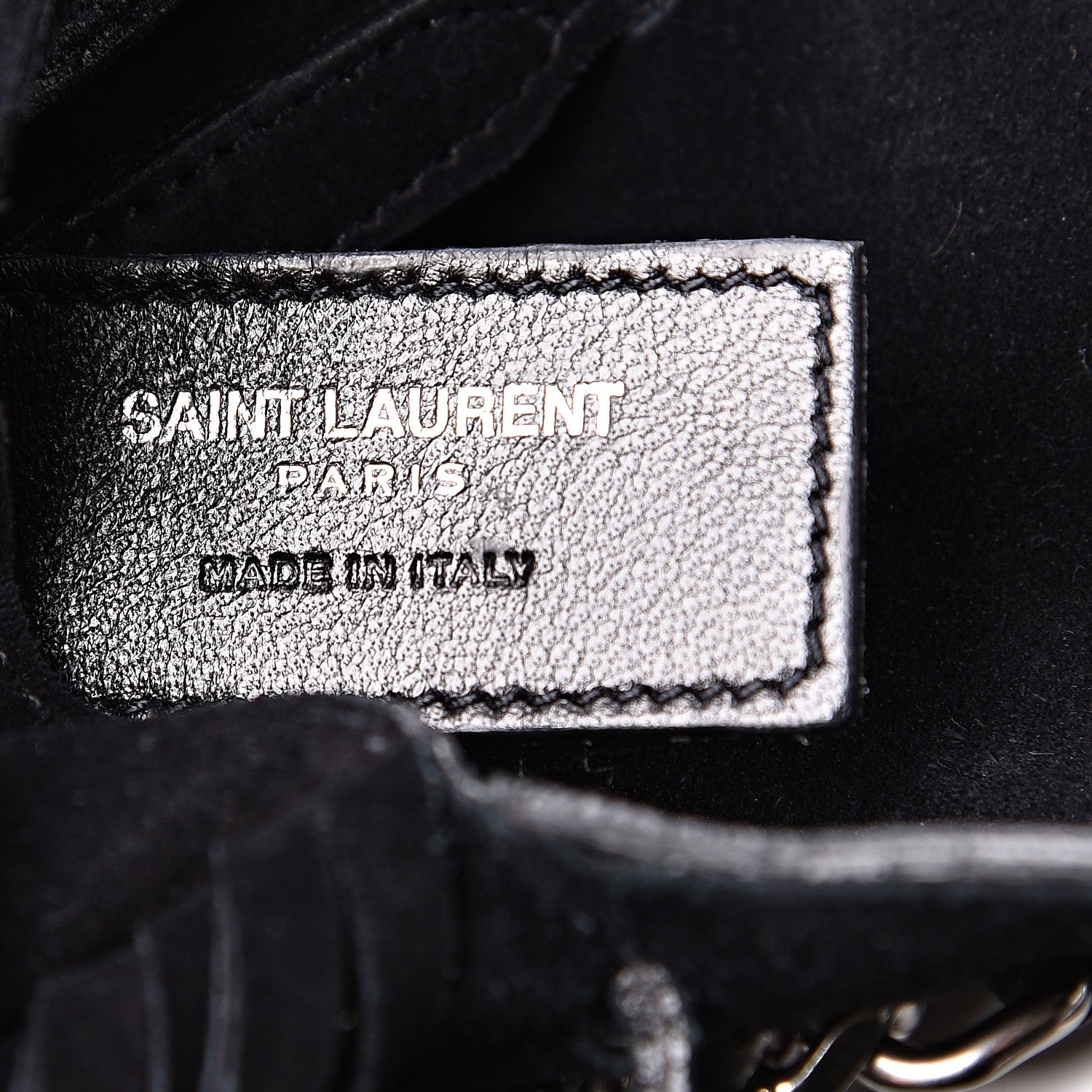 Saint Laurent Suede Fringe Toy Monogram Anita Crossbody Bag Black 5 of 9